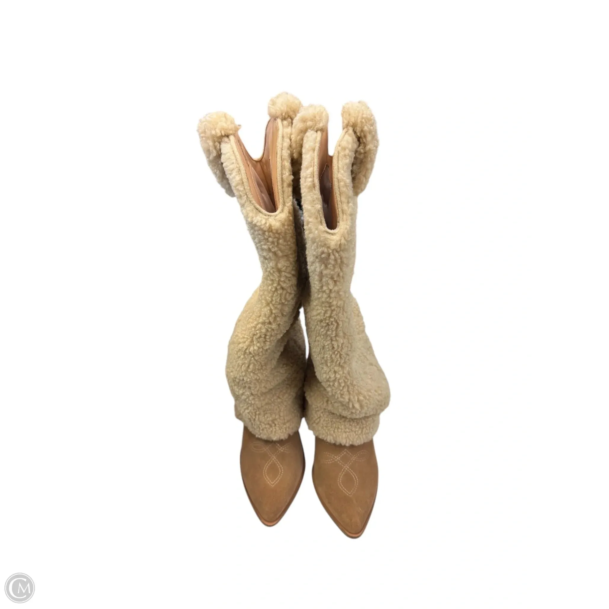 Boots Western By Steve Madden In Brown & Cream, Size: 6.5
