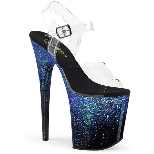 FLAMINGO-808SS Blue Hologram Platform Exotic Dancer Shoe