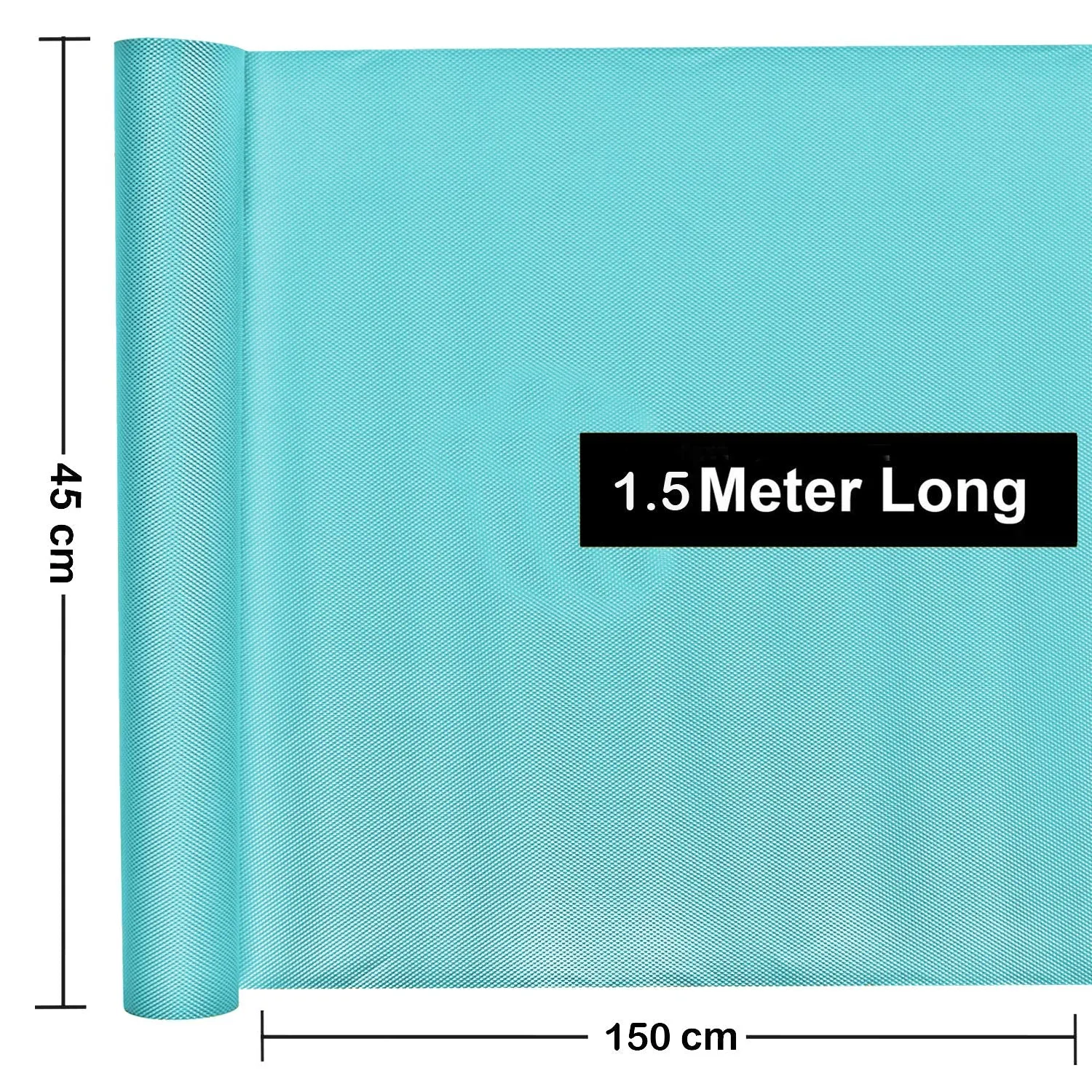 Kuber Industries Multipurpose Diamond Textured Super Strong Anti-Slip Mat Liner,Size 45X150 Cm (1.50 Meter Roll, Light Blue) - (CTKTC045490), PVC
