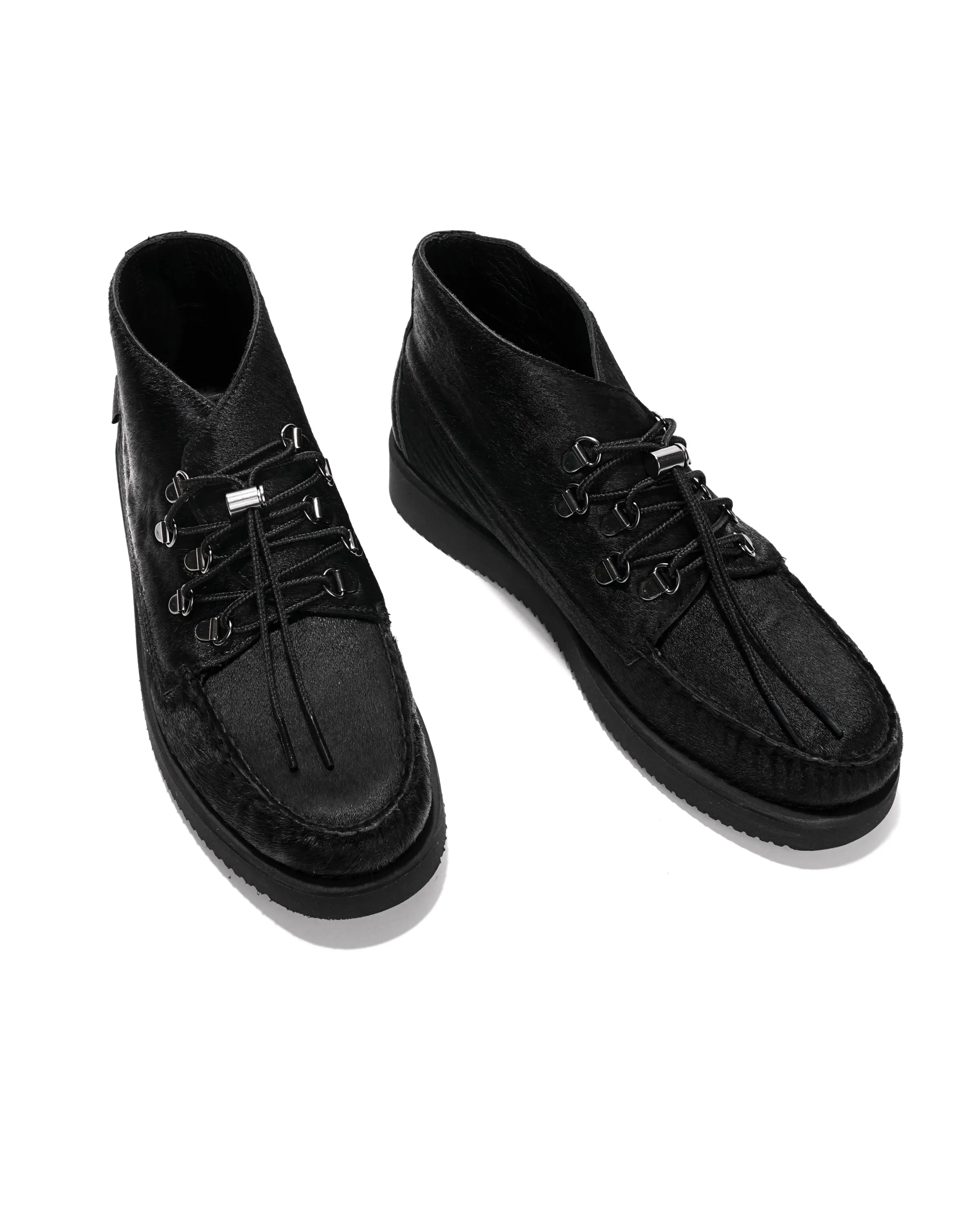 Overlap Mid Wild - Black - Pony Hair w/Vibram Sole