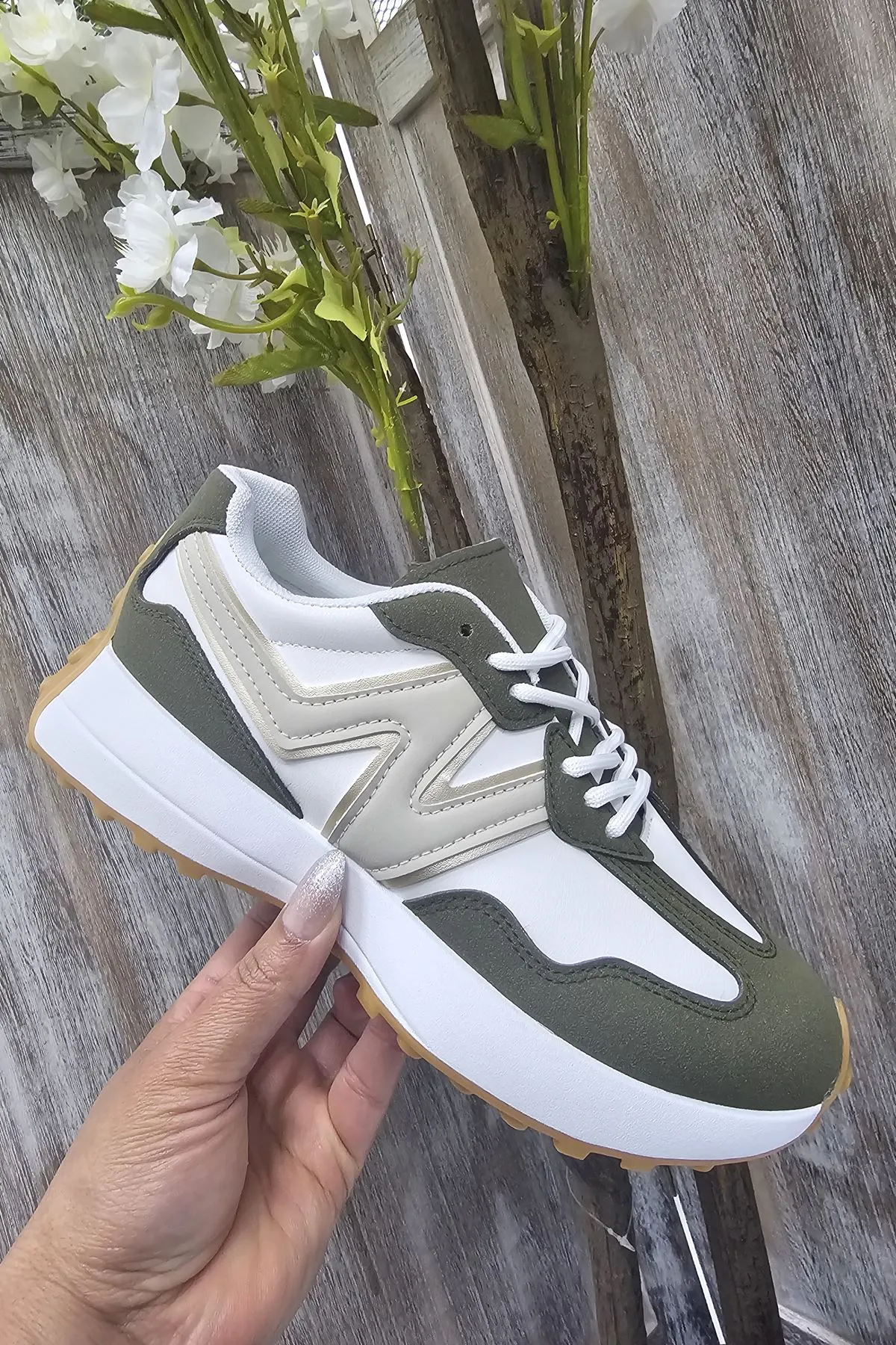 Two Tone Chunky Lace Up Trainer