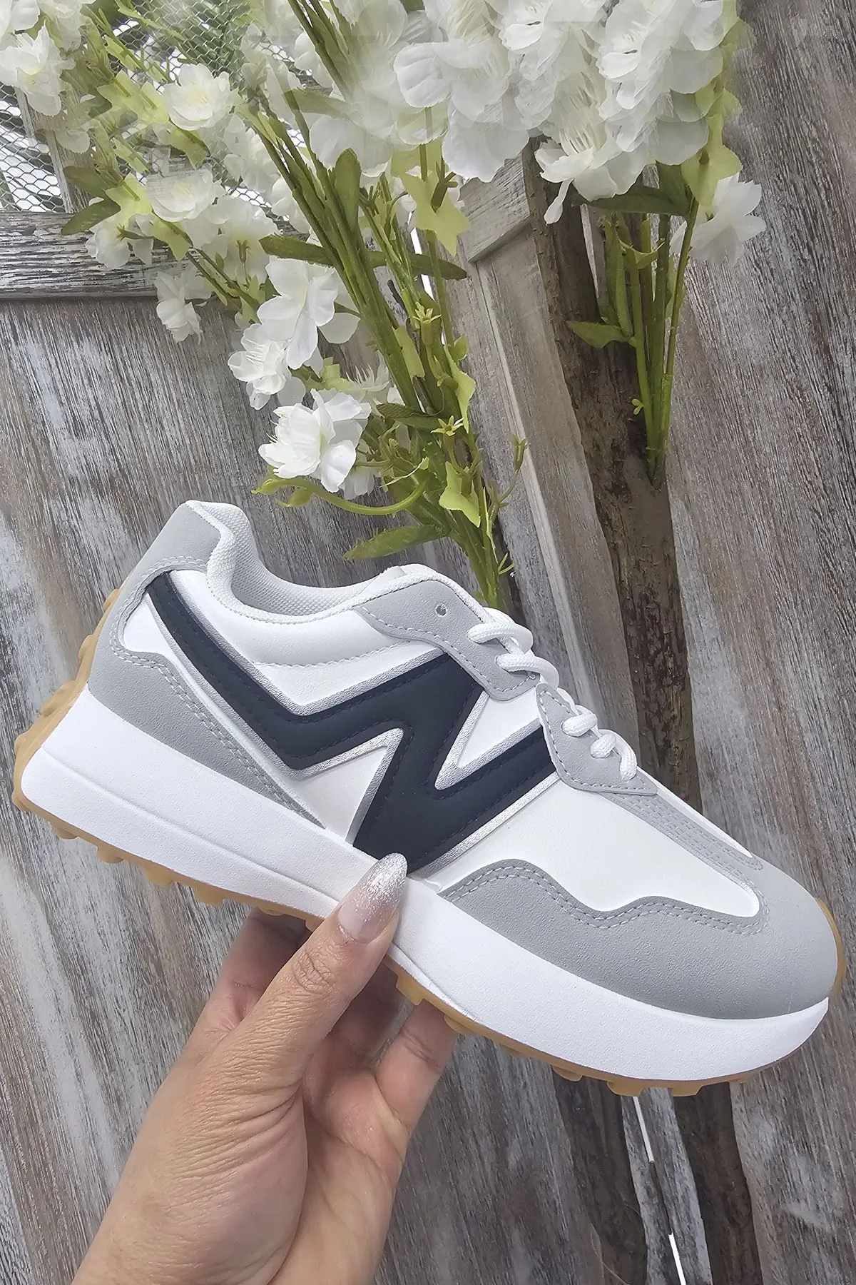 Two Tone Chunky Lace Up Trainer