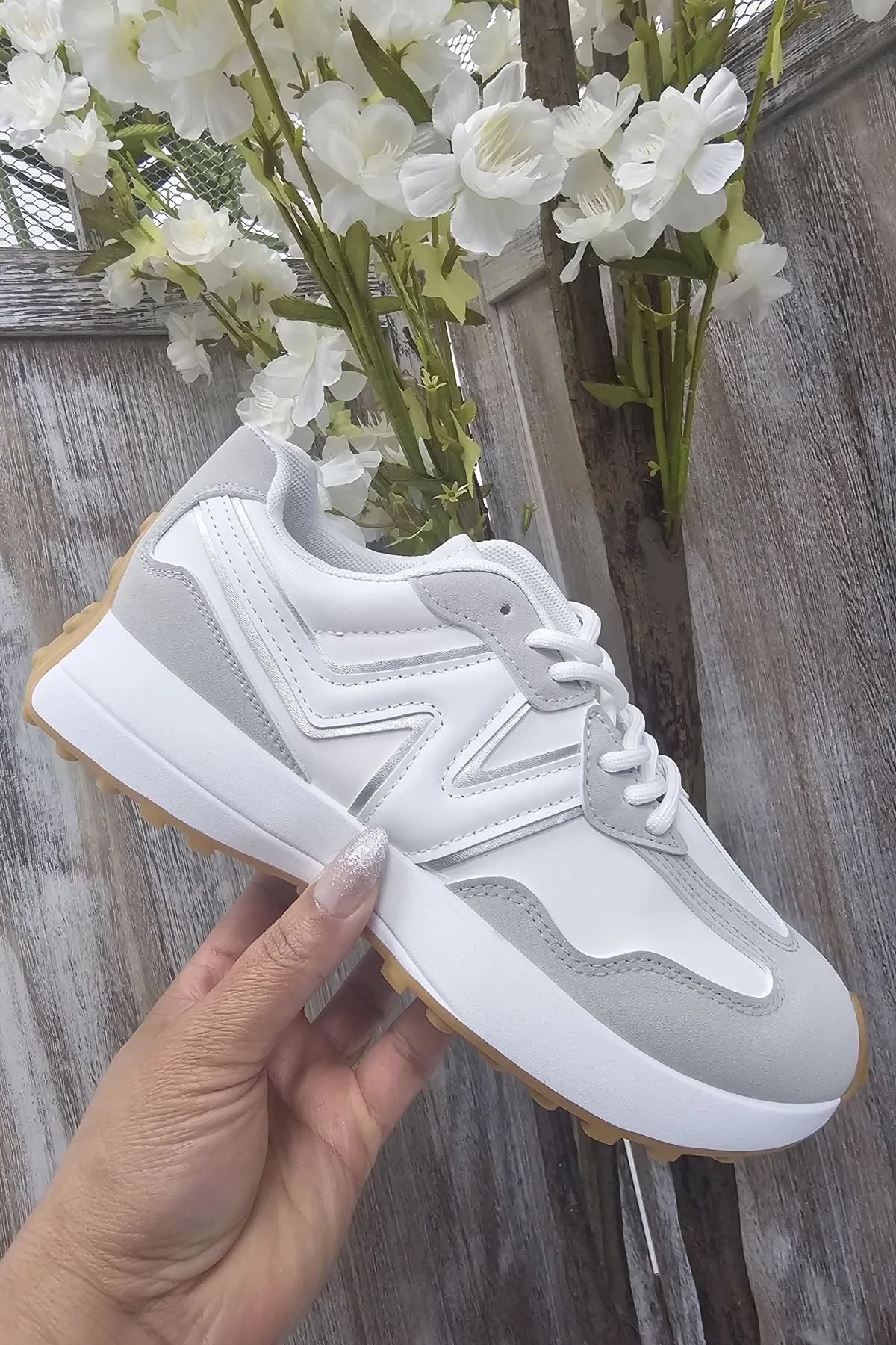 Two Tone Chunky Lace Up Trainer