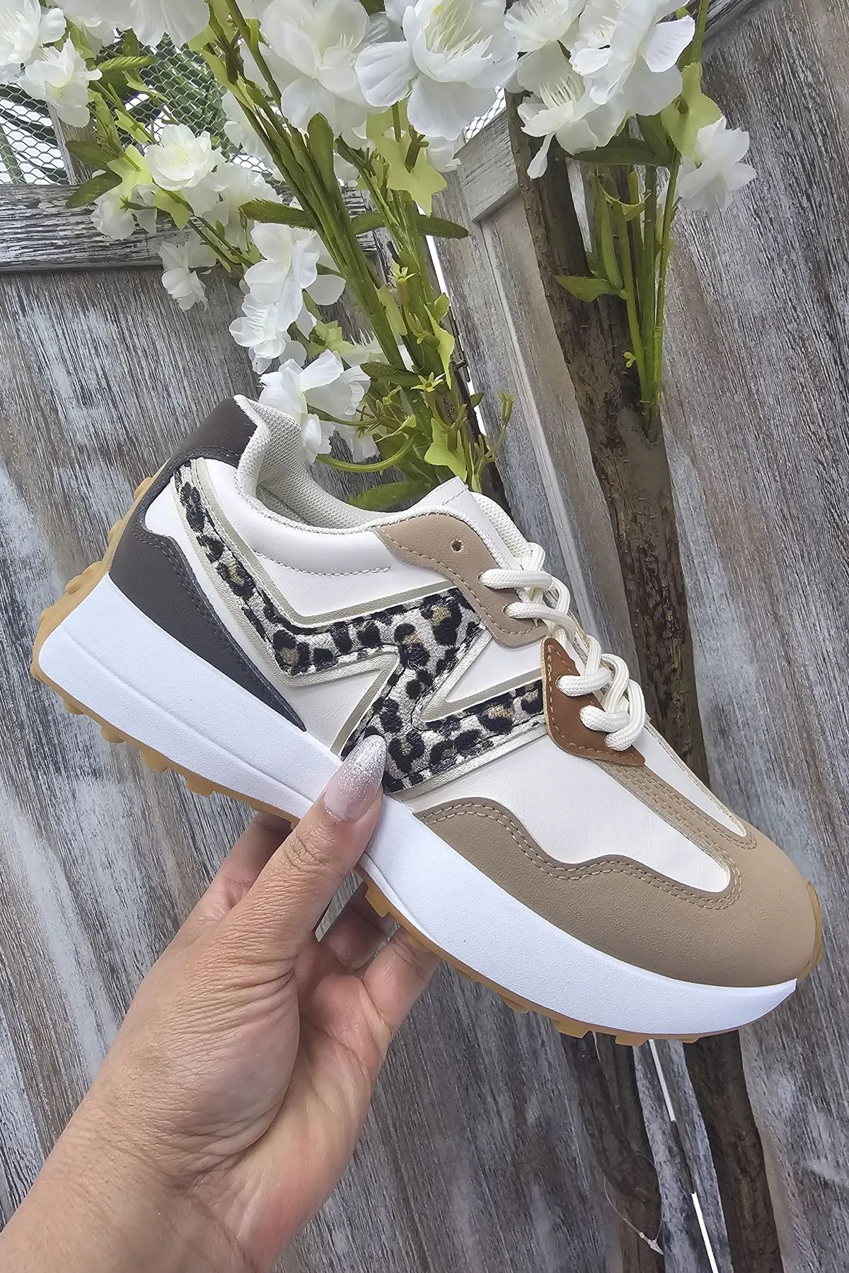 Two Tone Chunky Lace Up Trainer